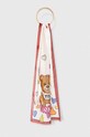 Moschino szal z domieszką jedwabiu tkanina biały M3070.3322