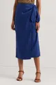 Λινή φούστα Lauren Ralph Lauren μπλε