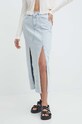 Liu Jo fustă din denim uni albastru UA4266.DS049