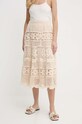 Памучна пола Twinset 241LM2TBB бежов SS24