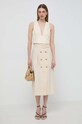 Twinset fusta din bumbac 241TT2055 bej SS24