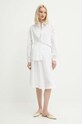 Lněná sukně United Colors of Benetton 4AGHD0039 bílá SS24