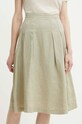 United Colors of Benetton spódnica lniana casual zielony 4AGHD0039