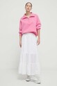 Βαμβακερή φούστα Hollister Co. KI343.4015.100 λευκό SS24