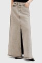 Хлопковая джинсовая юбка AllSaints NOIR MAXI SKIRT W045RA бежевый SS24