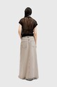 Bavlněná džínová sukně AllSaints NOIR MAXI SKIRT W045RA béžová