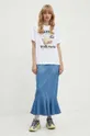 Rifľová sukňa Moschino Jeans modrá