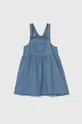 modra Otroška bombažna obleka United Colors of Benetton Dekliški