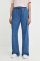 Kalhoty Pepe Jeans LOOSE ST PANTS UHW TENCEL high modrá PL204685