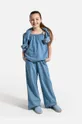 голубой Детские хлопковые брюки Coccodrillo Для девочек