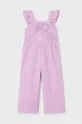 Otroška platnena obleka Mayoral vijolična