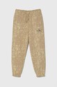 Calvin Klein Jeans spodnie dresowe bawełniane dziecięce nadruk beżowy IB0IB01932.PPYH