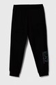Dětské bavlněné tepláky EA7 Emporio Armani pletenina černá 3DBP53.BJ05Z