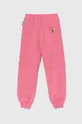 Дитячі бавовняні штани Emporio Armani x The Smurfs рожевий