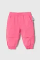 różowy Emporio Armani spodnie dresowe bawełniane niemowlęce x The Smurfs Chłopięcy
