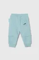 Emporio Armani spodnie dresowe bawełniane niemowlęce x The Smurfs turkusowy