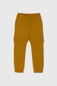κίτρινο Παιδικό βαμβακερό παντελόνι United Colors of Benetton Για αγόρια