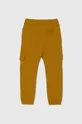 United Colors of Benetton gyerek pamut melegítőnadrág sárga