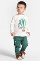 Coccodrillo spodnie bawełniane niemowlęce bawełna zielony WC4120102NAN