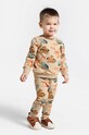 Coccodrillo spodnie dresowe niemowlęce wzorzyste beżowy WC4122101NAN