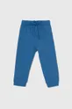 μπλε Παιδικό βαμβακερό παντελόνι United Colors of Benetton Για αγόρια