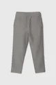 Detské bavlnené nohavice United Colors of Benetton sivá
