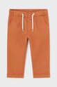 Mayoral spodnie z domieszką lnu dziecięce 1541.3C.Baby.PPYH pomarańczowy SS24