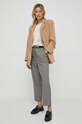 Kalhoty Tommy Hilfiger high šedá WW0WW40502