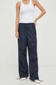 Samsoe Samsoe spodnie bawełniane CHI F23400014 granatowy SS24