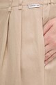 Twinset pantaloni din in bej 241LL2PBB