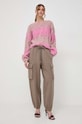 Хлопковые спортивные штаны Miss Sixty 6T4PJ1330000 коричневый SS24