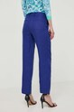 Odzież Luisa Spagnoli spodnie lniane ARGANO RUNWAY COLLECTION 541139 granatowy