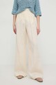 Luisa Spagnoli spodnie lniane 541082 beżowy SS24