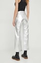 Одяг Шкіряні штани Pepe Jeans SASHA SILVER PL211694 срібний