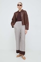 Max Mara Leisure spodnie jedwabne 2416131017600 multicolor SS24