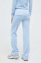Odzież Juicy Couture spodnie dresowe welurowe JCAP180.134 niebieski