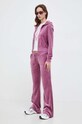 Juicy Couture spodnie dresowe welurowe JCSEBJ008.657 różowy SS24