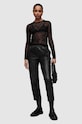 Kožené nohavice AllSaints Jen WL177Z čierna