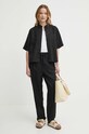 Льняні штани Tommy Hilfiger WW0WW41347 чорний SS24