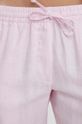 Samsoe Samsoe pantaloni in lino HOYS rosa F23900002
