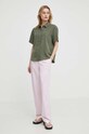 Samsoe Samsoe pantaloni din amestec de in F24100001 roz SS24