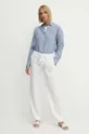Lauren Ralph Lauren spodnie lniane biały