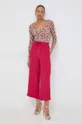 Marella pantaloni con aggiunta di seta rosa