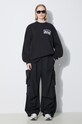 Hlače s primjesom vune Y-3 Refined Woven Cargo s dodatkom vune crna IN4373