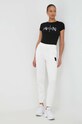 Bavlnené tepláky Armani Exchange 3DYP91.YJFDZ béžová SS24