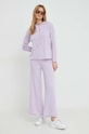 United Colors of Benetton pantaloni de trening cu amestec de lână 1035DF00F violet AW24