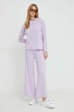 United Colors of Benetton spodnie dresowe z domieszką wełny 1035DF00F fioletowy AW24