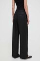 Odzież Weekend Max Mara spodnie lniane 2415131022600 czarny
