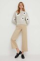 Βαμβακερό παντελόνι United Colors of Benetton 4DUKDF032 μπεζ SS24