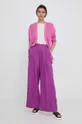 United Colors of Benetton pantaloni in lino violetto